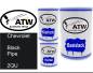 Preview: Chevrolet, Black Pipe, 2QU: 500ml Lackdose + 500ml Klarlack + 250ml Härter - Set, von ATW Autoteile West.
